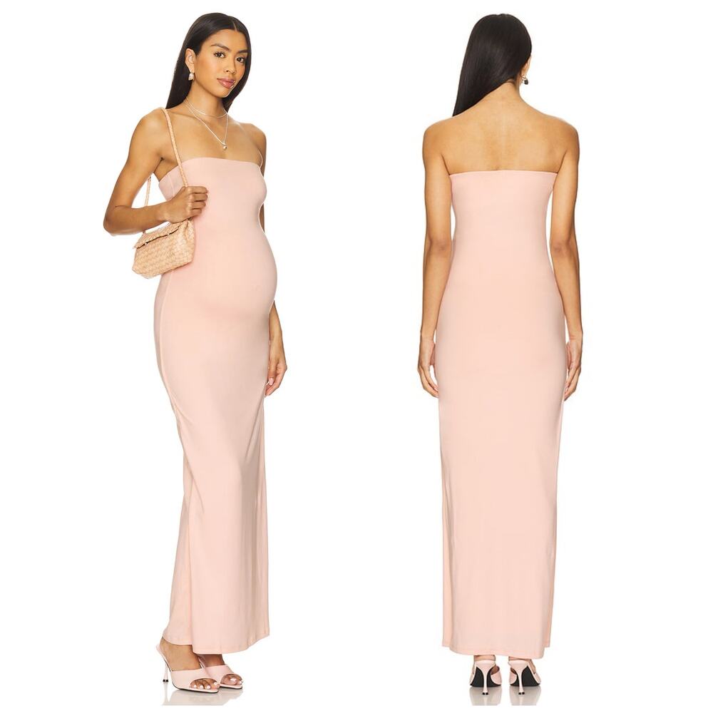 Bumpsuit Zoe Maxi Dress Size Medium Pink Maternity Strapless Baby Shower